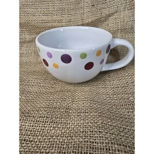 Pampered Chef Simple Additions Polka Dot Jumbo Soup Mug White Multicolor 107B